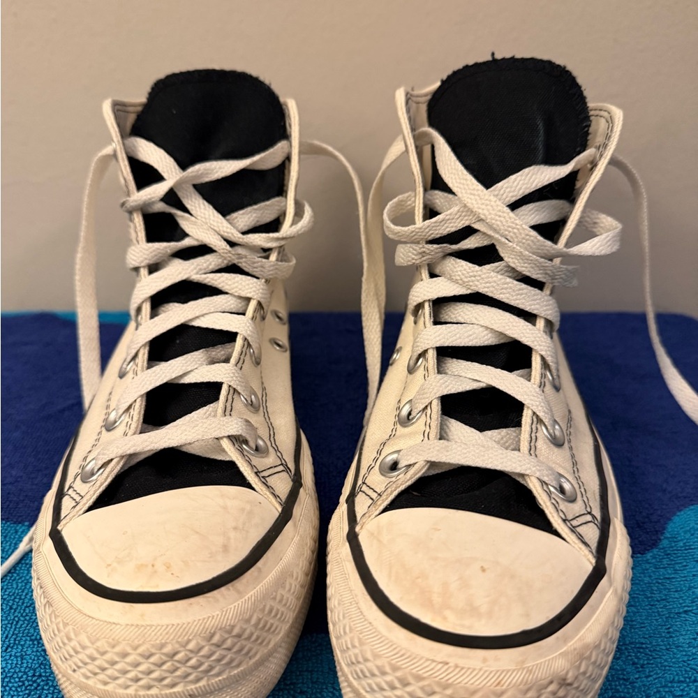 Converse High-Top Sneakers in Black and White